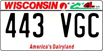 WI license plate 443VGC