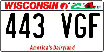 WI license plate 443VGF