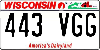 WI license plate 443VGG