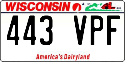 WI license plate 443VPF