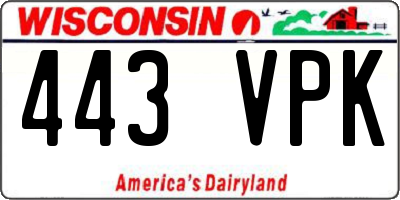 WI license plate 443VPK
