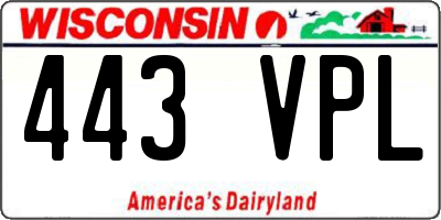 WI license plate 443VPL
