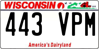WI license plate 443VPM