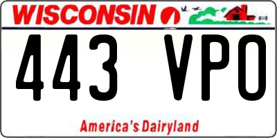 WI license plate 443VPO