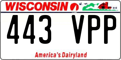 WI license plate 443VPP