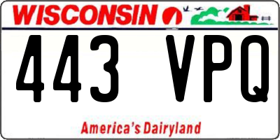 WI license plate 443VPQ