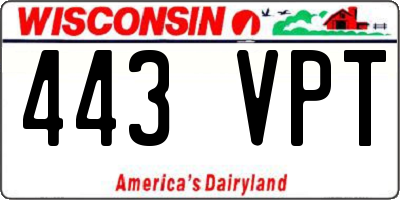 WI license plate 443VPT
