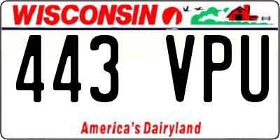 WI license plate 443VPU