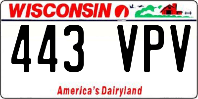 WI license plate 443VPV