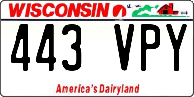WI license plate 443VPY