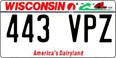 WI license plate 443VPZ