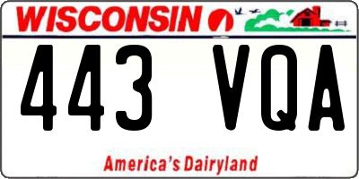 WI license plate 443VQA