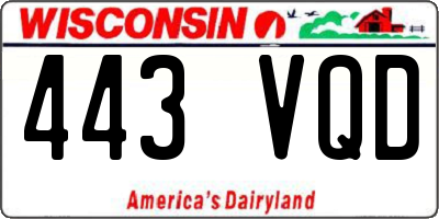 WI license plate 443VQD