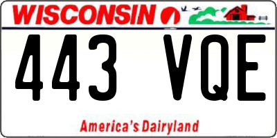WI license plate 443VQE