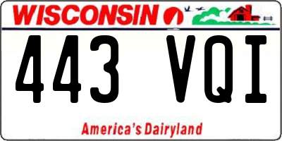 WI license plate 443VQI