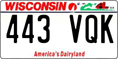 WI license plate 443VQK