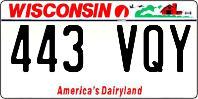WI license plate 443VQY