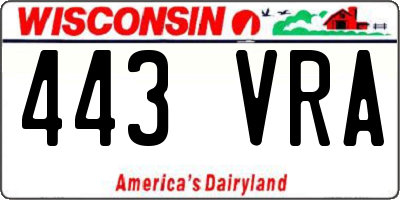 WI license plate 443VRA