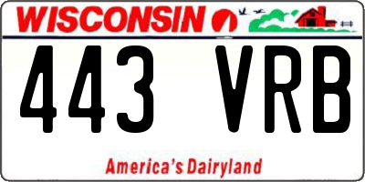 WI license plate 443VRB
