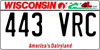 WI license plate 443VRC