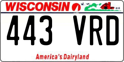 WI license plate 443VRD