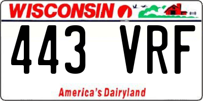 WI license plate 443VRF