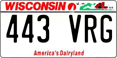 WI license plate 443VRG