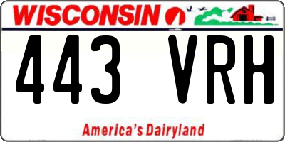 WI license plate 443VRH