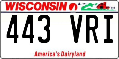 WI license plate 443VRI