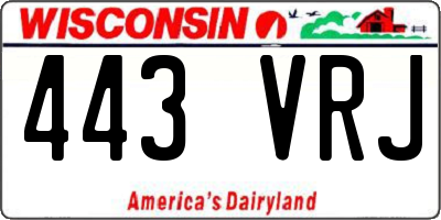 WI license plate 443VRJ