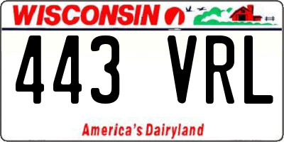 WI license plate 443VRL