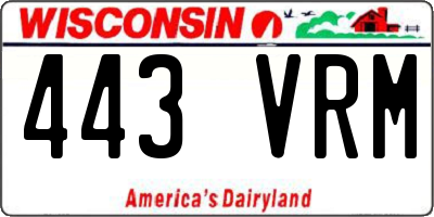 WI license plate 443VRM