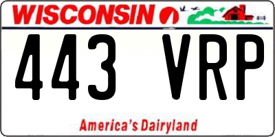 WI license plate 443VRP