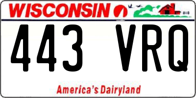 WI license plate 443VRQ