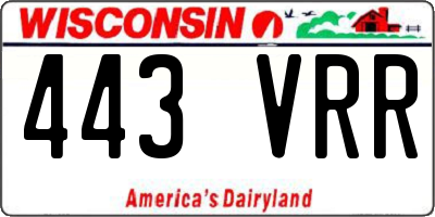 WI license plate 443VRR