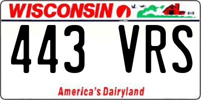 WI license plate 443VRS