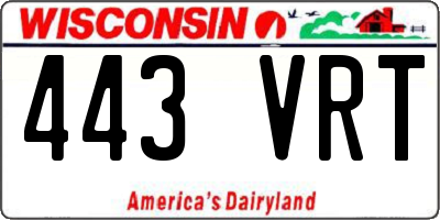WI license plate 443VRT
