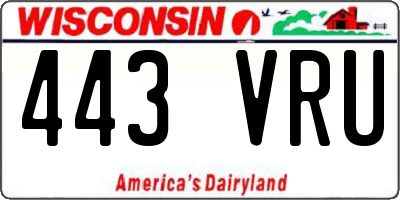 WI license plate 443VRU