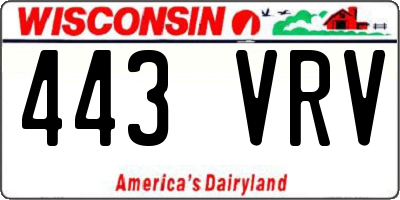 WI license plate 443VRV