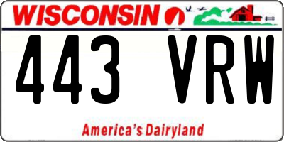 WI license plate 443VRW
