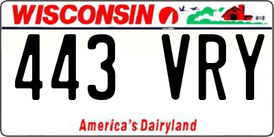 WI license plate 443VRY