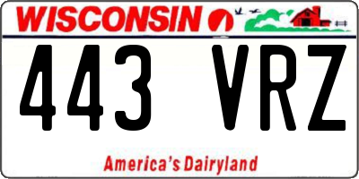 WI license plate 443VRZ