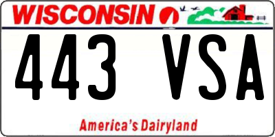 WI license plate 443VSA