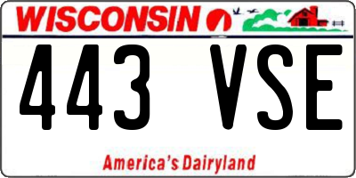 WI license plate 443VSE