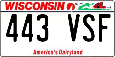 WI license plate 443VSF