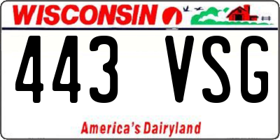 WI license plate 443VSG