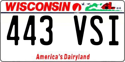 WI license plate 443VSI