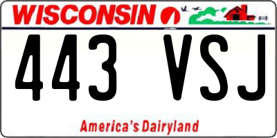 WI license plate 443VSJ