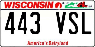 WI license plate 443VSL