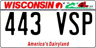 WI license plate 443VSP